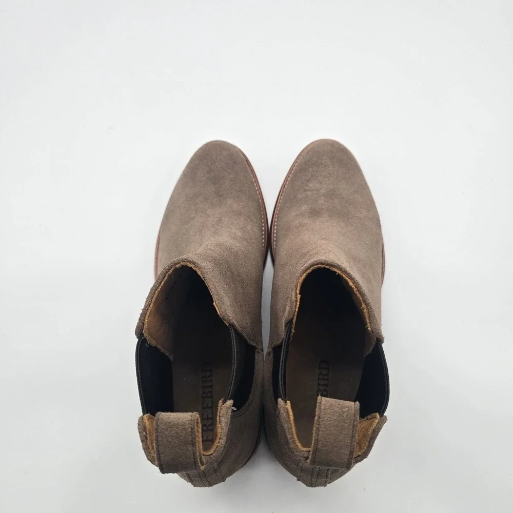 Freebird Palmer Chelsea Boots Taupe Suede Leather Men's Size 12 Made in Mexico
